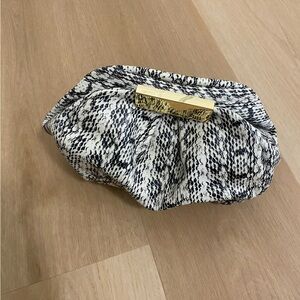 FRENCH CONNECTION | Beige Black & Gold Snakeskin Clutch